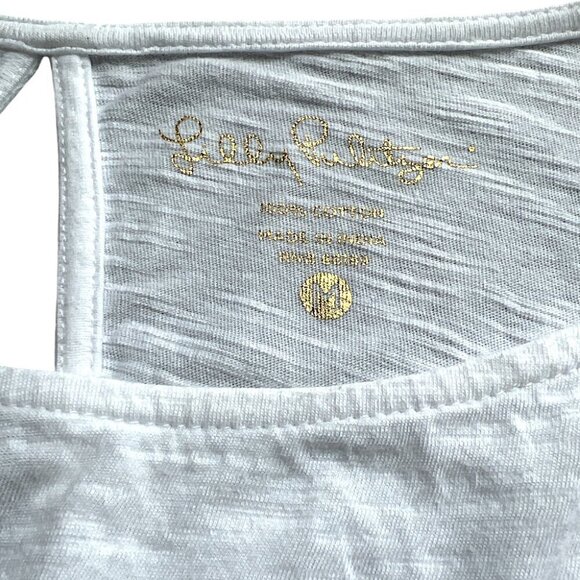Lilly Pulitzer White Florabelle Knit Embroidery Flutter Sleeve Top Size Medium - Picture 5 of 10